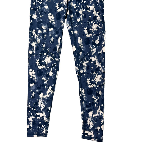 SWEATY BETTY Sz XXS The Power Workout 7/8 Leggings Pockets Drawstring Blue Print - Picture 4 of 11